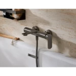 خلاط بانيو نحاس مقاس 30×19×18 سم، لون رمادي