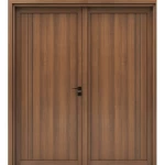 باب خشب مزدوج البريميوم، مقاس 220×235 سم، لون بني، متانة 6 سم، موديل BM02