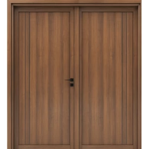 Double Wooden Door Premium 220×235 cm Brown, 6 cm Thick | YT-37304069