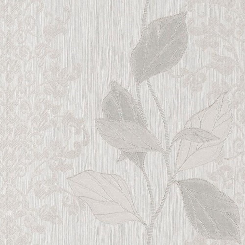 Leaf Patterned Wallpaper 10m x 1.06m Gray, Model 5436 | Balbaid Decor Company