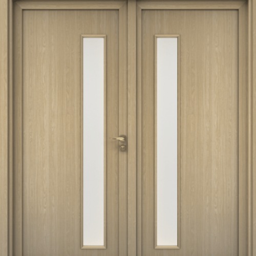 Natural Double Wooden Door 220 × 235 cm, Beige Color | GD05