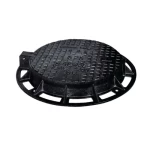 غطاء غرف التفتيش  حديد زهر 600 مم، دائري الشكل اطار مربع  |     مصنع أنظمة الانابيب السعودي