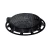 Manhole Cover Cast Iron 600 mm Circular Shape, Square Frame, |      Saudi Pipes Systems Factory