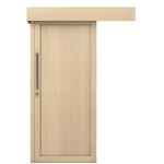 باب سحاب من الخشب البلاستيكي المركب (WPC)، مقاس 600×600 سم، سماكة 6 سم، لون خشب فاتح، موديل TR17