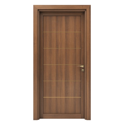 باب خشبي بريميوم بتصميم كلاسيكي 235×115 سم بني، سماكة 6 سم | YT-90471828