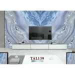 Chinese Marble alternative pvc Length 290 cm Width 244 cm, Rectangular Shape, Sky blue with grey veins color