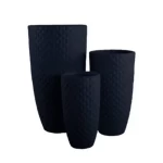 Fiberglass Vase, Width 54.5cm, Depth 54.5cm, Height 100 cm, Black Color