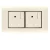 Electrical Switch socket  with 2 g switch 2 way 13 Amp Alfanar Model  Omnia Size 7x14 Colour Beige with Black Ring