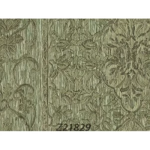 Classic Wall Covering 10m x 1.06m Green Color, Model Z21829 | Balbaid Decor Company