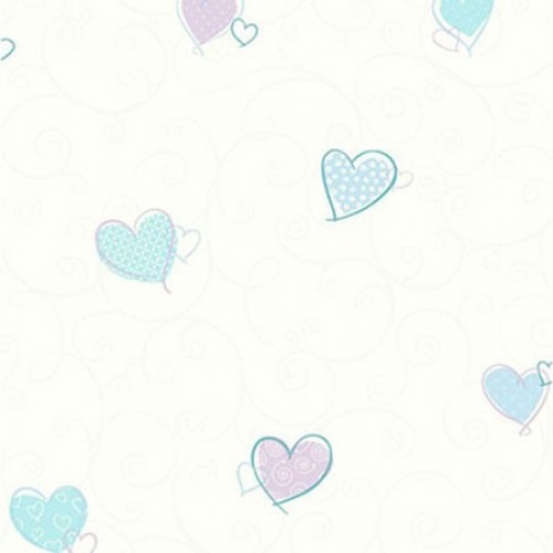 Youth and Children Wallpaper Off White with Blue, 10m x 0.53m | Balbaid Decor Company
