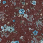 ورق جدران ايطالي، لون احمر داكن، تصميم ورود، مقاس 10 م×0.70 م، موديل rc17021