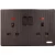 فيش مجوز مع مفتاح، 220 فولت، قدرة 13 أمبير، مقاس 14 × 7 سم، لون أسود مطفي 