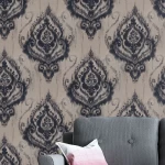 Chinese WallPaper Beige with black color Classic Design, size 0.53m x 10m