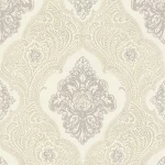 ورق جدران ايطالي لون كريمي، طول 10 م، عرض 1.06 م، موديل 83407