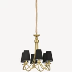 Elegant Chandelier Gold and Black Color, Height 61 cm, Width 55 cm, Length 61 cm