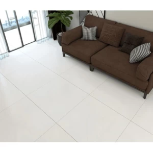 Glossy Ceramic Tile 60x60 cm, 10mm Thickness, Light Beige | Saudi Ceramics