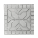Concrete Tile Geometric Flower Design, Dimensions 40x40x4 cm, Gray Color | Al Sarif Company