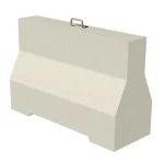 Red and White Unreinforced  Concrete Barriers Size 100*150*55 cm Without Hook, Single Forklift Opening for Lifting and Slotted Drain Holes