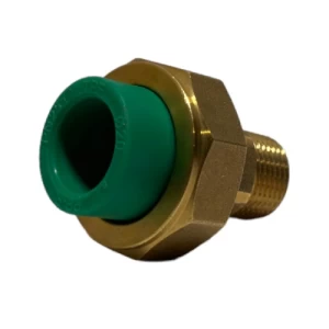 PPR Male Union TPF Size 50 mm × 1 1/2 Inch Pressure 25 Bar Green Color | Thermal pipes factory (TPF)