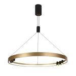 Crystal Chandelier with Circular Design, 80 cm Diameter, Gold Color