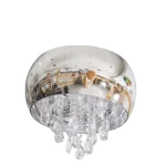 Classic Hanging Crystal Chandelier, 36 cm Length, 40 cm Width, Silver