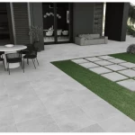 Outdoor Porcelain Floor Tiles Size 60x60 cm, Thickness 20 mm, Light Gray Color | Saudi ceramics