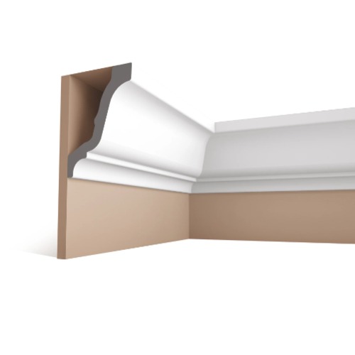 PU Foam Interior Decorative Cornices 244x7x10 cm, White | Zakharef Company