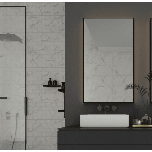 Decorative Rectangular Ceramic Wall Tile 30x60 cm, Glossy, 9 mm Thickness, Light Grey | Saudi Ceramics