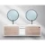 Two Porcelain Basins Decorative Wooden Washbasin, with LED Mirror,  Size 171 cm, Plywood Model
