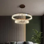 Modern LED Ceiling Chandelier, Diameter 40+60 cm, Adjustable Height 50-120 cm