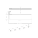 رف دش زجاجي ستانلس ستيل، مقاس 55×12.5×2.1 سم، لون ذهبي لامع