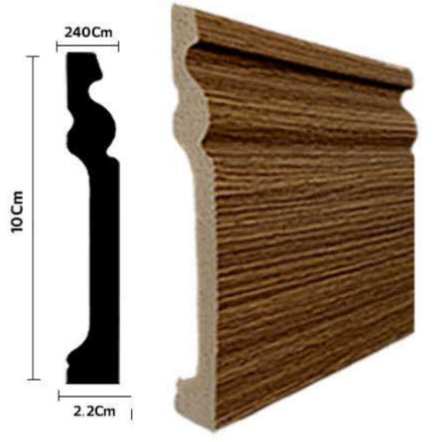 PS Fiber Colored Skirting 240×10 cm, Dark Brown Color | YT-83740506