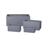 Fiberglass Planter, Width 60cm Depth30cm Height 30cm, Medium size Gray Color
