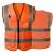 Reflective Safety Vest, Reflective strips, Size L, Orange Color, Multi pocket, Polyester
