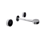 Wall Washbasin Tap, Dimensions 18.5-20×2.5, Shinny Chrome/ Matte Black Color