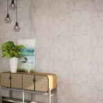 Leaf-Patterned Wallpaper Light Brown, Length 10 m, Width 50 cm