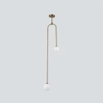 Hanging Chandelier, Gold Color, Size 25x135 cm, 2 Bulbs