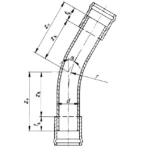 UPVC Plastic Elbow Long Bend 22° [MK], Size 225mm, Gray |  AGM Company