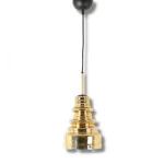 Black and Gold Hanging Ceiling Light 1 Bulb, 100 cm Wire, 35 cm Length, 18 cm Width