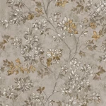 Italian Wallpaper Pale Gray Color Floral Design, Size 10mx0.53m, Model Z21708