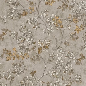 ورق جدران ايطالي تصميم ورود، لون رمادي شاحب، مقاس 10 م×0.53 م، موديل Z21708 | شركة بالبيد للديكور