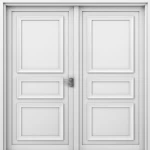 Double Wooden Entrance Door Premium, Size 220 × 235 cm, Wooden White Color, Thickness 6 cm, Model Number EX05