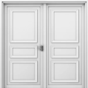 Double Wooden Entrance Door Premium, Size 220 × 235 cm, White Wood, Thickness 6 cm | EX05