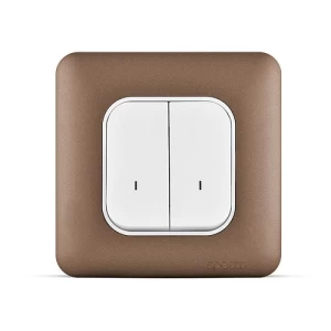 Double Pole Switch 20Amp 2 Gang with LED Indicator, Copper Color, 7x7cm | Spectra