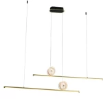 ثريا مستطيلة، طول 150 سم، لون أسود وذهبي