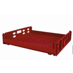 صندوق بلاستيك HDPE للدجاج 75×65×15 سم، أحمر اللون | مصنع الفريدي للصناعات البلاستيكية