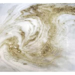 Chinese Marble Alternative PVC, size 290 x 120 cm, rectangular shape, golden wavy beige resin
