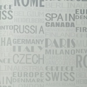 ورق جدران فينيل تصميم شبابي 15.6 م×106 سم رمادي | خط  الفخامة