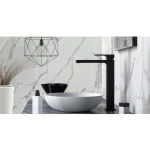 High Black Automatic Brass Washbasin Faucet