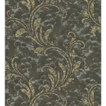 Italian Wall Covering Olive Green Color, Length 10m, Width 0.73m, Model 24011